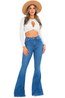 Bell Bottom Jean in Medium Blue