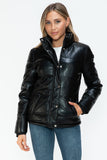 YMI Pocketed Zip Up Turtleneck Puffer Jacket