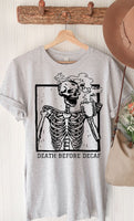 Death Before Decaf Skull PLUS Graphic Tee