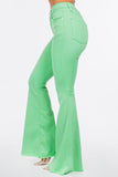 Bell Bottom Jean in Lime Made In: USA