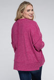 Plus Brushed Melange Drop Shoulder Sweater