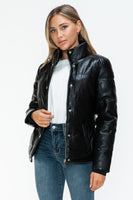 YMI Pocketed Zip Up Turtleneck Puffer Jacket