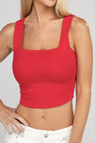 Cotton Square Neck Cropped Cami Top