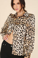 Satin leopard blouse