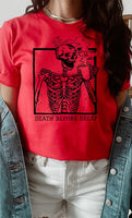 Death Before Decaf Skull PLUS Graphic Tee