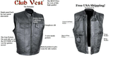 Club Vest Defender by Jimmy Lee Dual Outside Access CCW MC Vest in Naked Cowhide