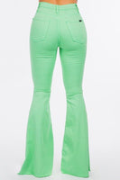 Bell Bottom Jean in Lime Made In: USA