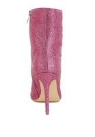 Anun Rhinestones Embellished High Ankle Boots