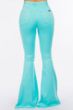 Bell Bottom Jean in Turquoise Inseam 32"