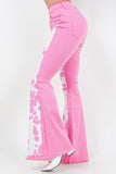 Rodeo Bell Bottom Jean in Pink- Inseam 32"