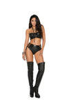 Elegant Moments Leather Top With Underwire Cups And Lace Up Front