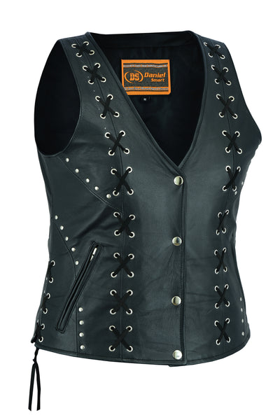 WOMEN’S OPEN NECK VEST WITH LACING DETAILS