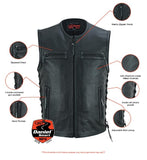 MEN'S ZIPPER FRONT SINGLE BACK PANEL CONCEALED CARRY VEST