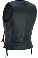 WOMEN'S LIGHTWEIGHT MOTORCYCLE VEST WITH RIVETS DETAILING