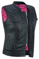 VIOLET PINK MC STYLE MOTORCYCLE CCW VEST FOR WOMEN