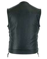 HIDDEN 10" GUN METAL ZIPPER LEATHER SIDE LACE MOTORCYCLE VEST