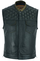 WHISKEY MOTORCYCLE MC STYLE VEST WITH HONEYCONE STYLE STITCHING CCW