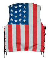 HONOR RIDE WESTERN CUT MOTORCYCLE CCW VEST WITH AMERICAN FLAG LINER